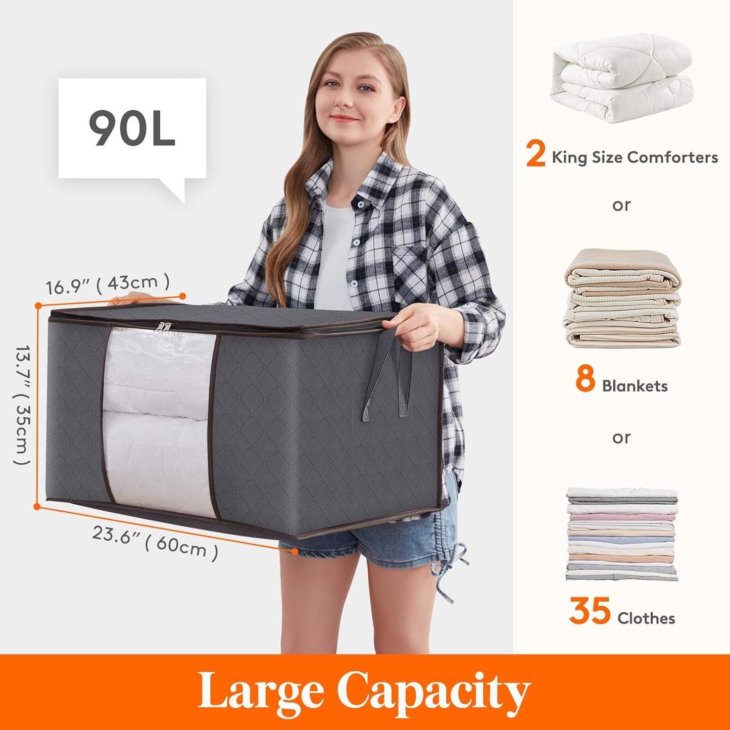 Organizador para cobijas, sabanas y ropa. SET X 3 UNIDADES