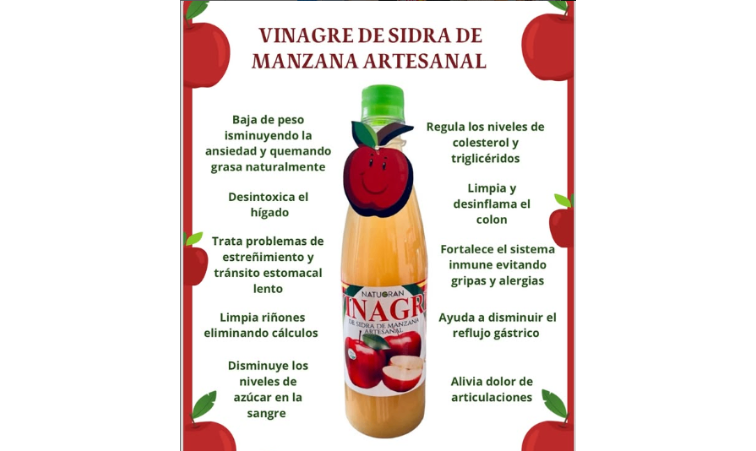 Vinagre De Sidra De Manzana Artesanal 800 Ml