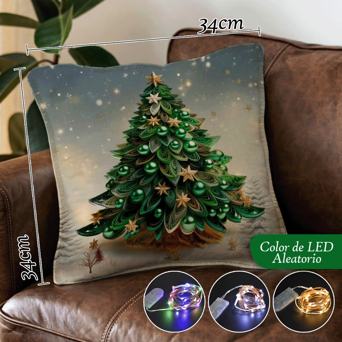 Set Fundas Navideñas x4 Con Luces SFN01