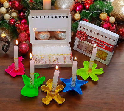 Caja 10 Velas personalizadas Con  10 Soportes