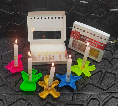 Caja 10 Velas personalizadas Con  10 Soportes