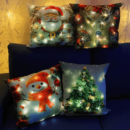 Set Fundas Navideñas x4 Con Luces SFN01